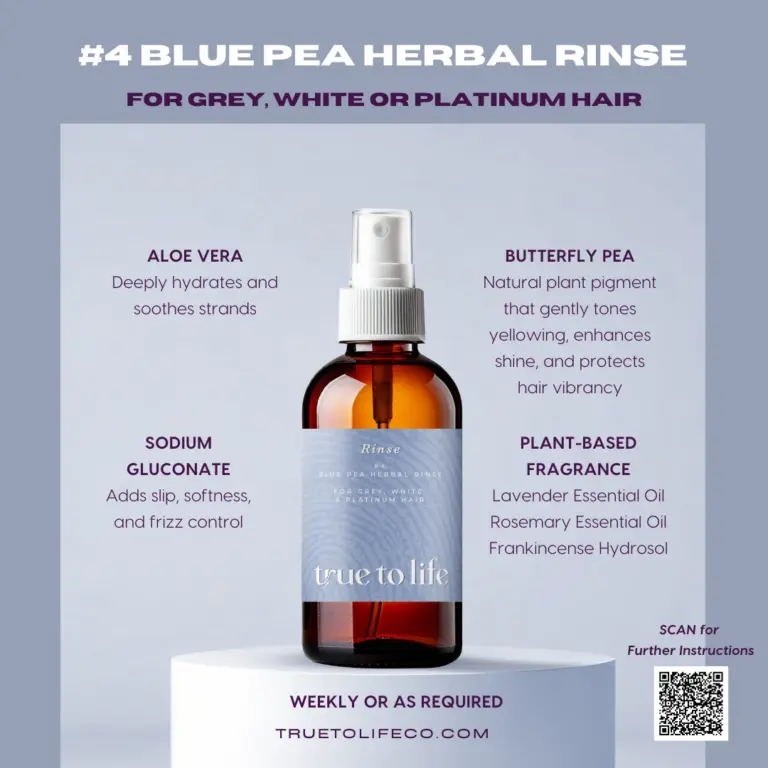 #4 Blue Pea Herbal Rinse | Anti-Yellow Toning Rinse for Grey, White ...
