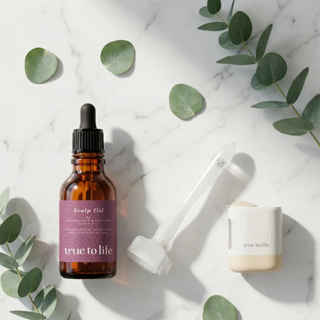 Weekly Scalp Routine for Hair Growth with Derma Stamp, LED Massager & Scalp Oil